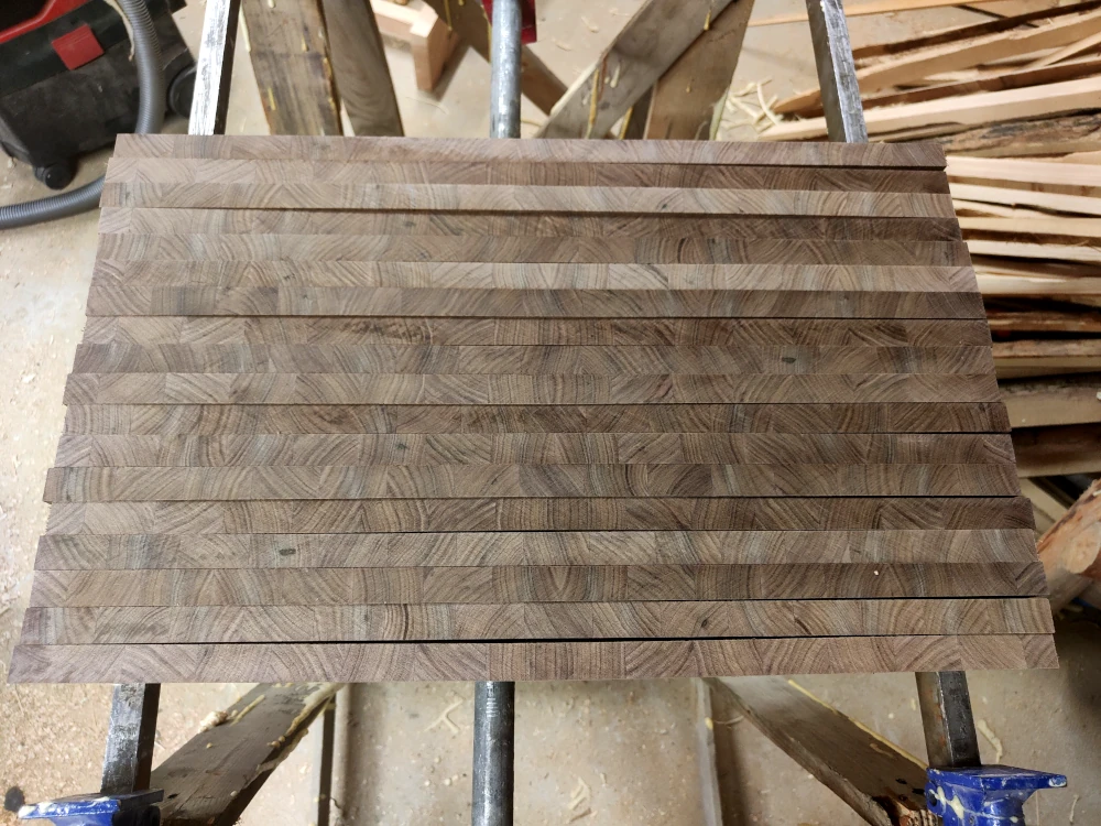 Układanie wzoru end grain